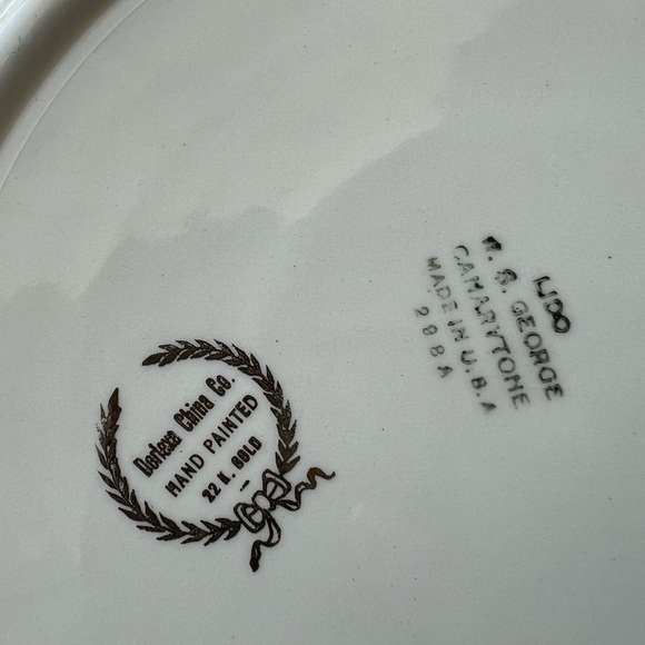 Dorlexa China W.S. George Canary Tone Colonial Dinner Plate 22K Gold - Picture 5 of 6